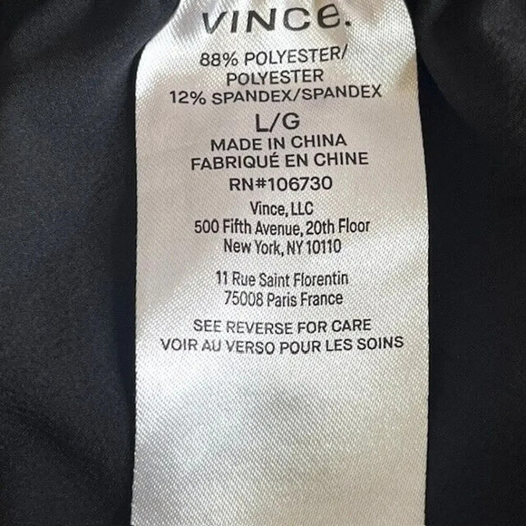 Vince Women's Black Tapered Pull-on Casual Cropped Pants Size Large Side stripe - Picture 5 of 6